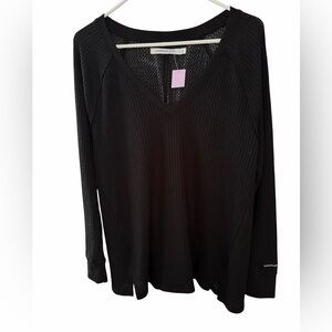 Calvin Klein Jeans Black V-Neck Blouse